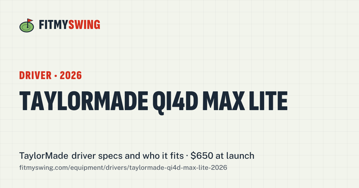 TaylorMade Qi4D Max Lite Driver (2026): Specs and Who It Suits · FitMySwing